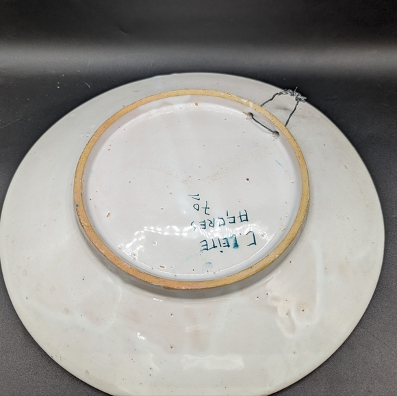 Vintage Azores Pottery Wall Plate Hand Crafted C. Leite Acores - Picture 5 of 9